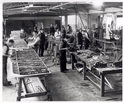 Sub-contractors at Work in the Blackburn Aircraft Factory at Hudswell Clarkes, c.1939-45 by English Photographer